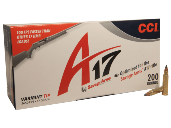 CCI A17 Ammunition 17 Hornady Magnum Rimfire (HMR) 17 Grain Tipped Varmint Box of 200