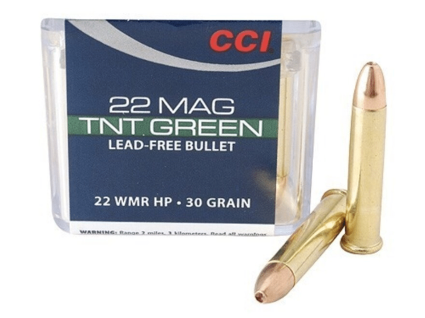 CCI Maxi-Mag Ammunition 22 Winchester Magnum Rimfire (WMR) 30 Grain Speer TNT Green Hollow Point Lead-Free