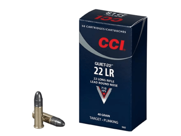 CCI Quiet Ammunition 22 Long Rifle Subsonic 40 Grain Lead Round Nose