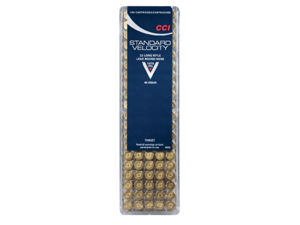 CCI Standard Velocity Ammunition 22 Long Rifle 40 Grain Lead Round Nose