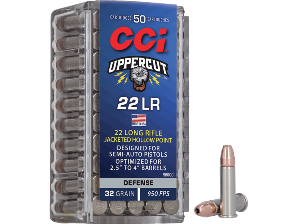 CCI Uppercut Ammunition 22 Long Rifle 32 Grain Jacketed Hollow Point