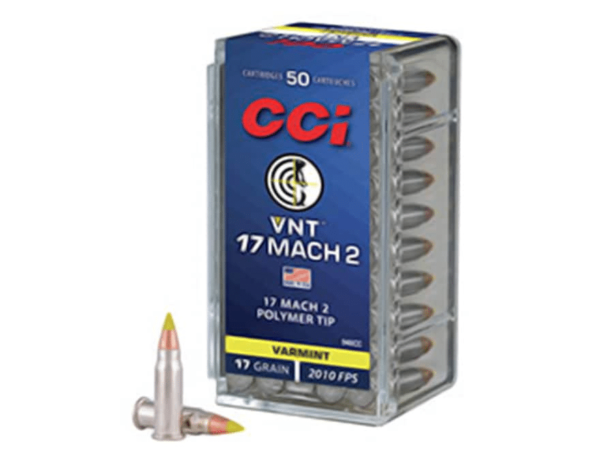 CCI Varmint Ammunition 17 Hornady Mach 2 (HM2) 17 Grain Speer VNT Box of 50