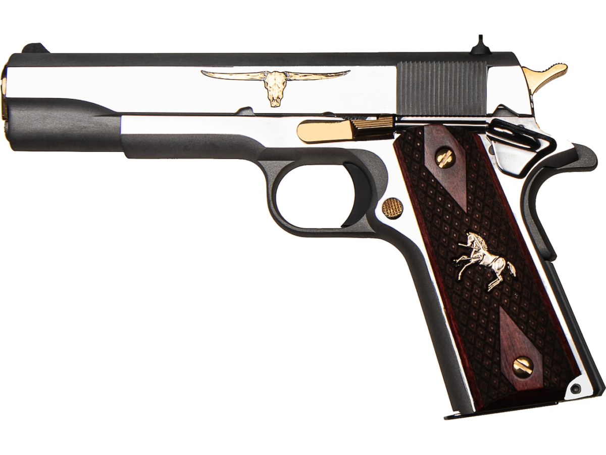 Buy Colt Government Texas Longhorn Semi Automatic Pistol 45 ACP 5" Barrel 7-Round Stainless Rosewood Online