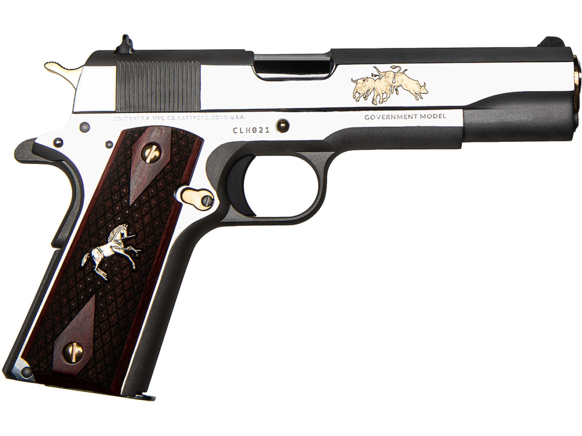 Buy Colt Government Texas Longhorn Semi Automatic Pistol 45 ACP 5" Barrel 7-Round Stainless Rosewood Online