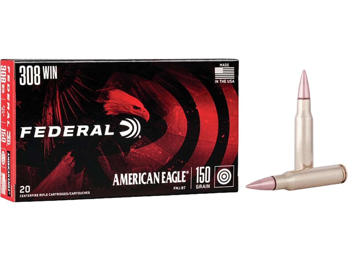 Federal American Eagle Ammunition 308 Winchester 150 Grain Full Metal Jacket Box of 20