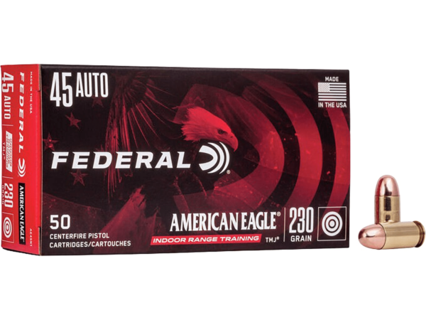 Federal American Eagle Ammunition 45 ACP 230 Grain Total Metal Jacket