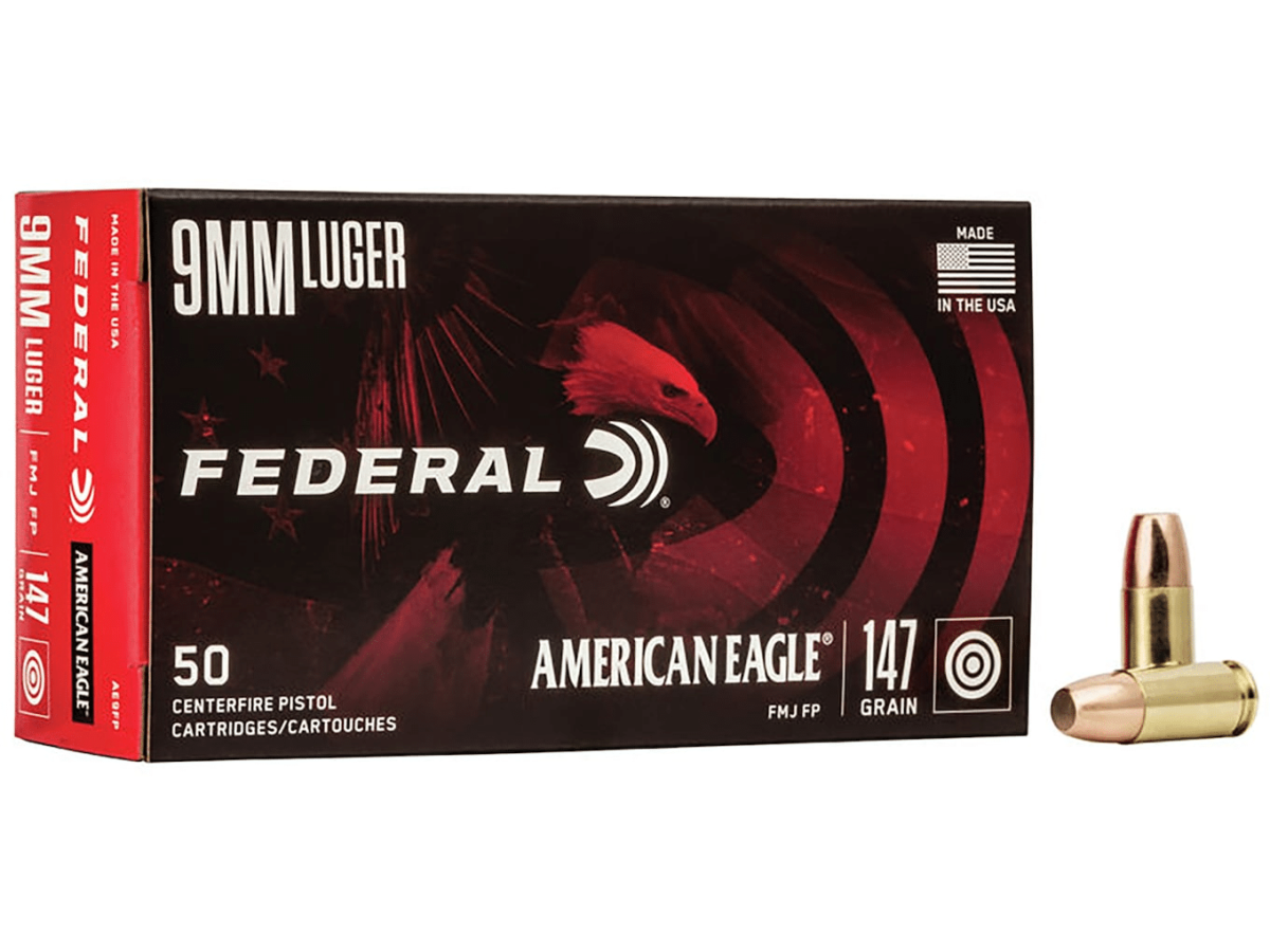 Federal American Eagle Ammunition 9mm Luger 147 Grain Full Metal Jacket