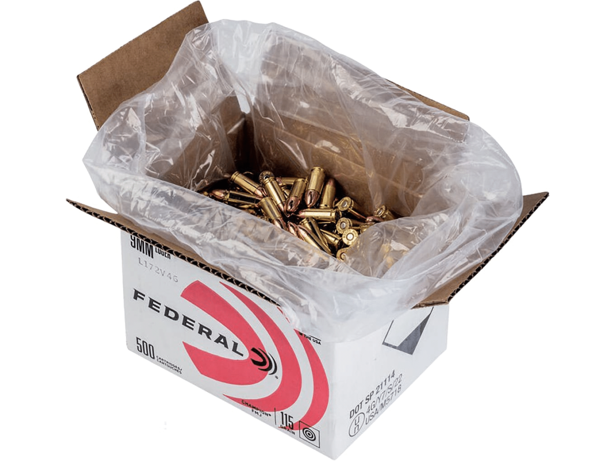 Federal Ammunition 9mm Luger 115 Grain Full Metal Jacket Box of 500 Bulk