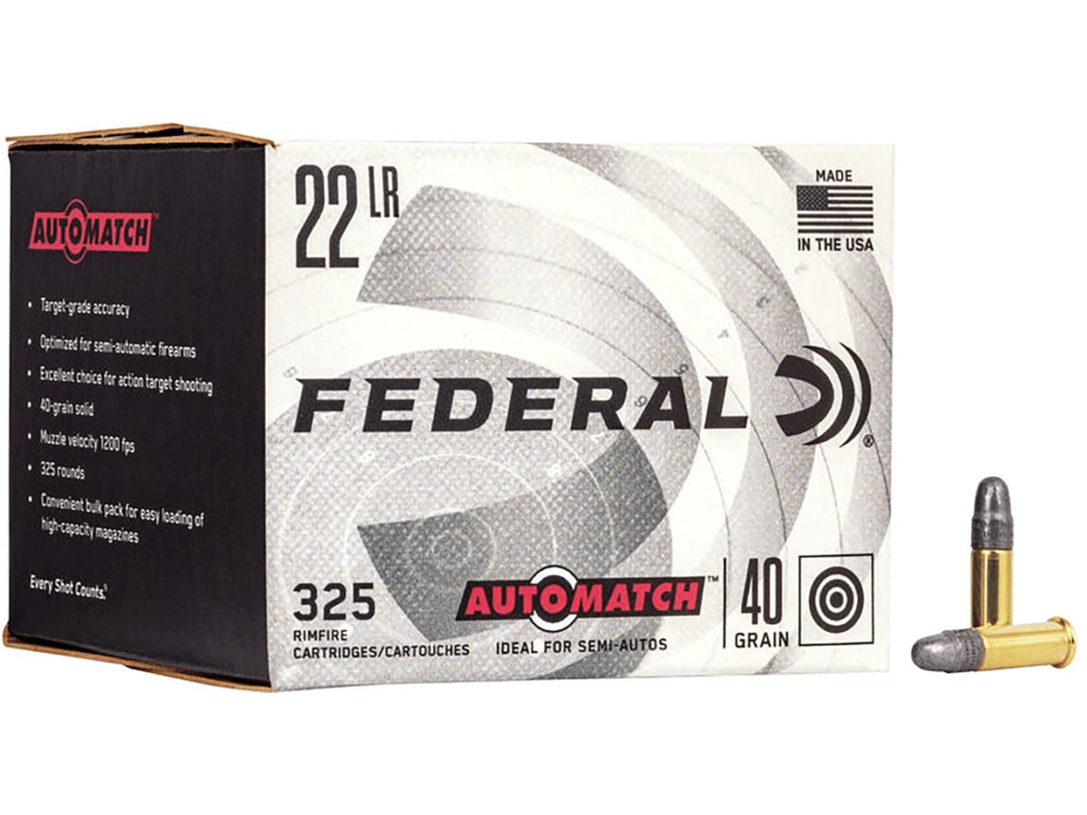 Federal AutoMatch Target Ammunition 22 Long Rifle 40 Grain Lead Round Nose