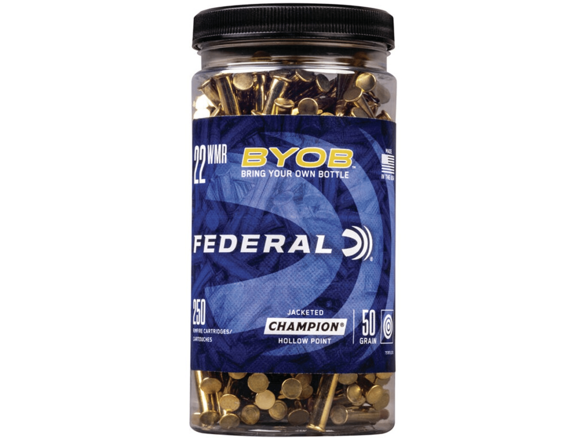 Federal BYOB Ammunition 22 Winchester Magnum Rimfire (WMR) 50 Grain Jacketed Hollow Point