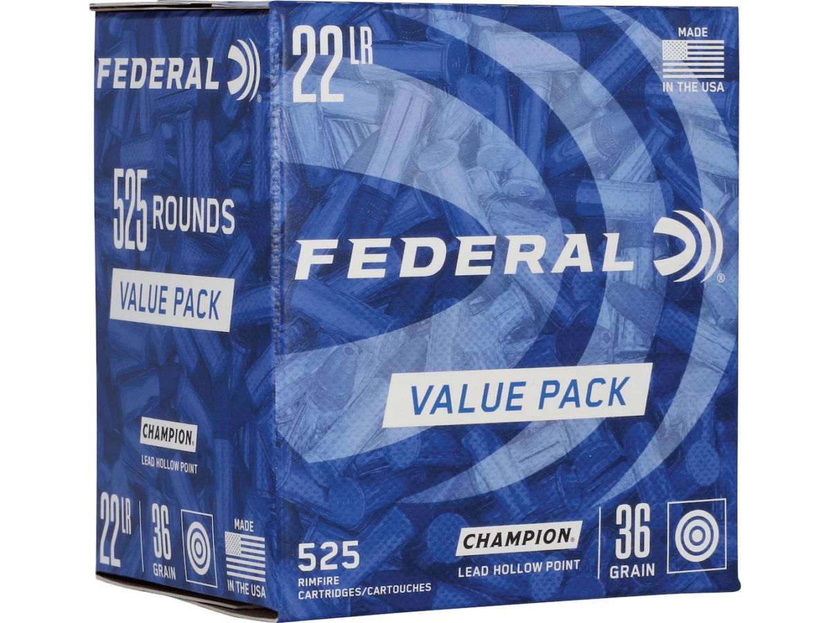 Federal Champion Ammunition 22 Long Rifle 36 Grain Lead Hollow Point