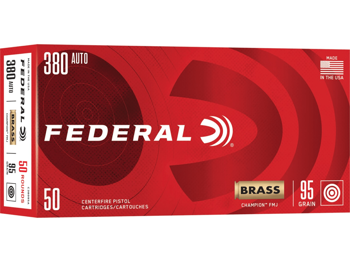 Buy Federal Champion Ammunition 380 ACP 95 Grain Full Metal Jacket