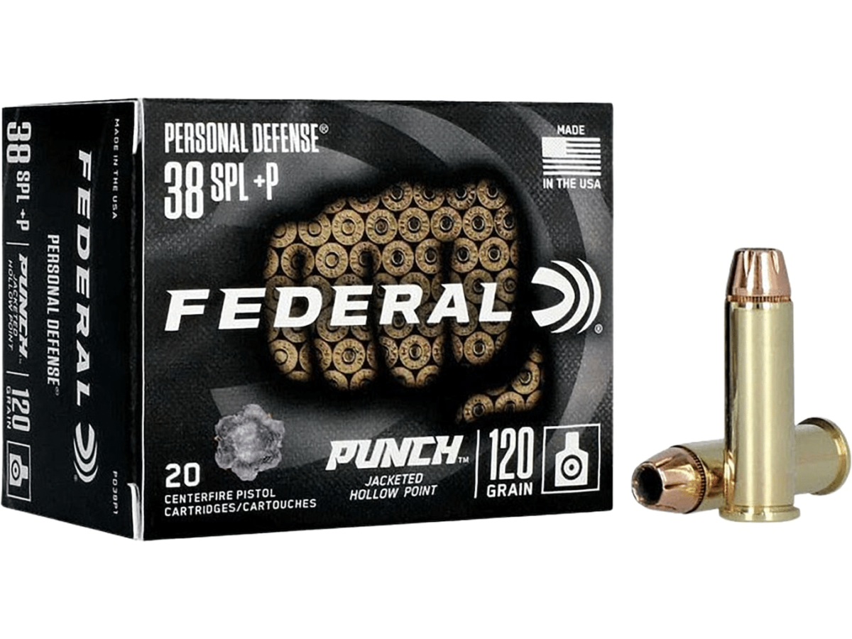 Federal Personal Defense Punch Ammunition 38 Special +P 120 Grain Jacketed Hollow Point