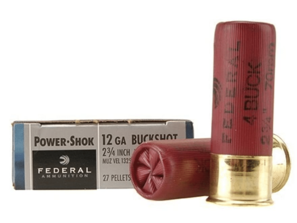 Federal Power-Shok Ammunition 12 Gauge 2-3/4" Buffered #4 Buckshot 27 Pellets