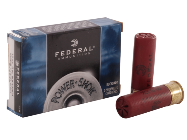 Federal Power-Shok Ammunition 12 Gauge 3" Buffered 00 Buckshot 15 Pellets