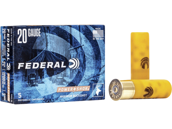 Federal Power-Shok Ammunition 20 Gauge 2-3/4" Buffered #3 Buckshot 20 Pellets