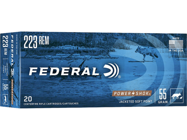 Federal Power-Shok Ammunition 223 Remington 55 Grain Soft Point Box of 20