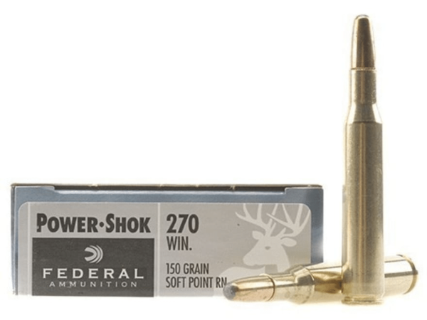 Federal Power-Shok Ammunition 270 Winchester 150 Grain Round Nose Soft Point