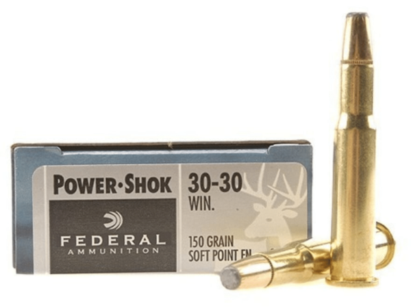 Federal Power-Shok Ammunition 30-30 Winchester 150 Grain Soft Point Flat Nose