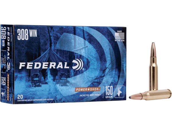 Federal Power-Shok Ammunition 308 Winchester 150 Grain Soft Point