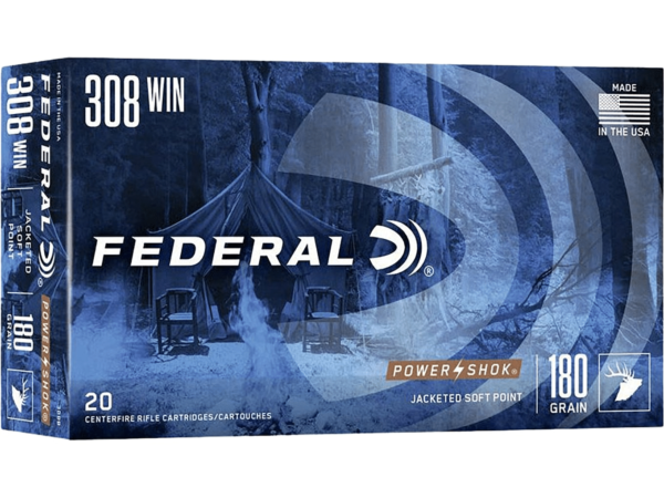 Federal Power-Shok Ammunition 308 Winchester 180 Grain Soft Point