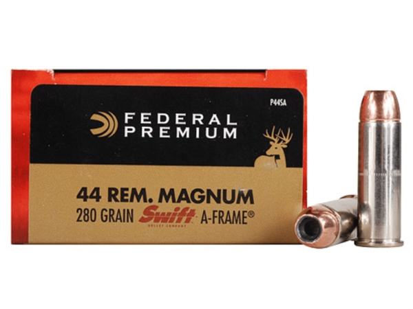 Federal Premium Ammunition 44 Remington Magnum 280 Grain Swift A-Frame Jacketed Hollow Point Box of 20