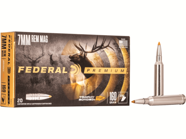 Federal Premium Ammunition 7mm Remington Magnum 160 Grain Trophy Bonded Tip