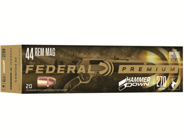 Federal Premium HammerDown Ammunition 44 Remington Magnum 270 Grain Bonded Soft Point Box of 20