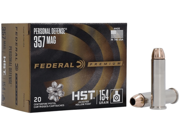 Federal Premium Personal Defense Ammunition 357 Magnum 154 Grain HST Jacketed Hollow Point