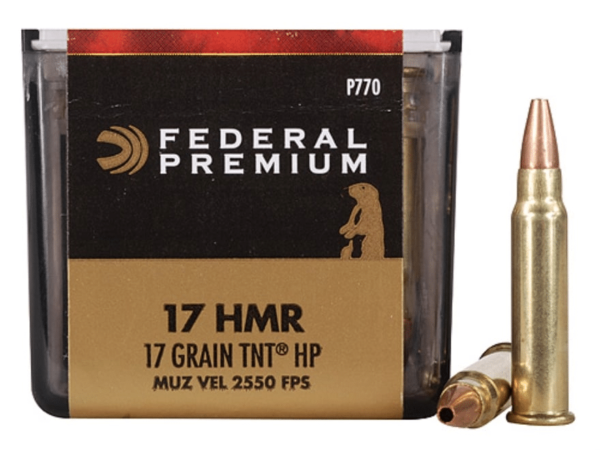 Federal Premium V-Shok Ammunition 17 Hornady Magnum Rimfire (HMR) 17 Grain Speer TNT Jacketed Hollow Point