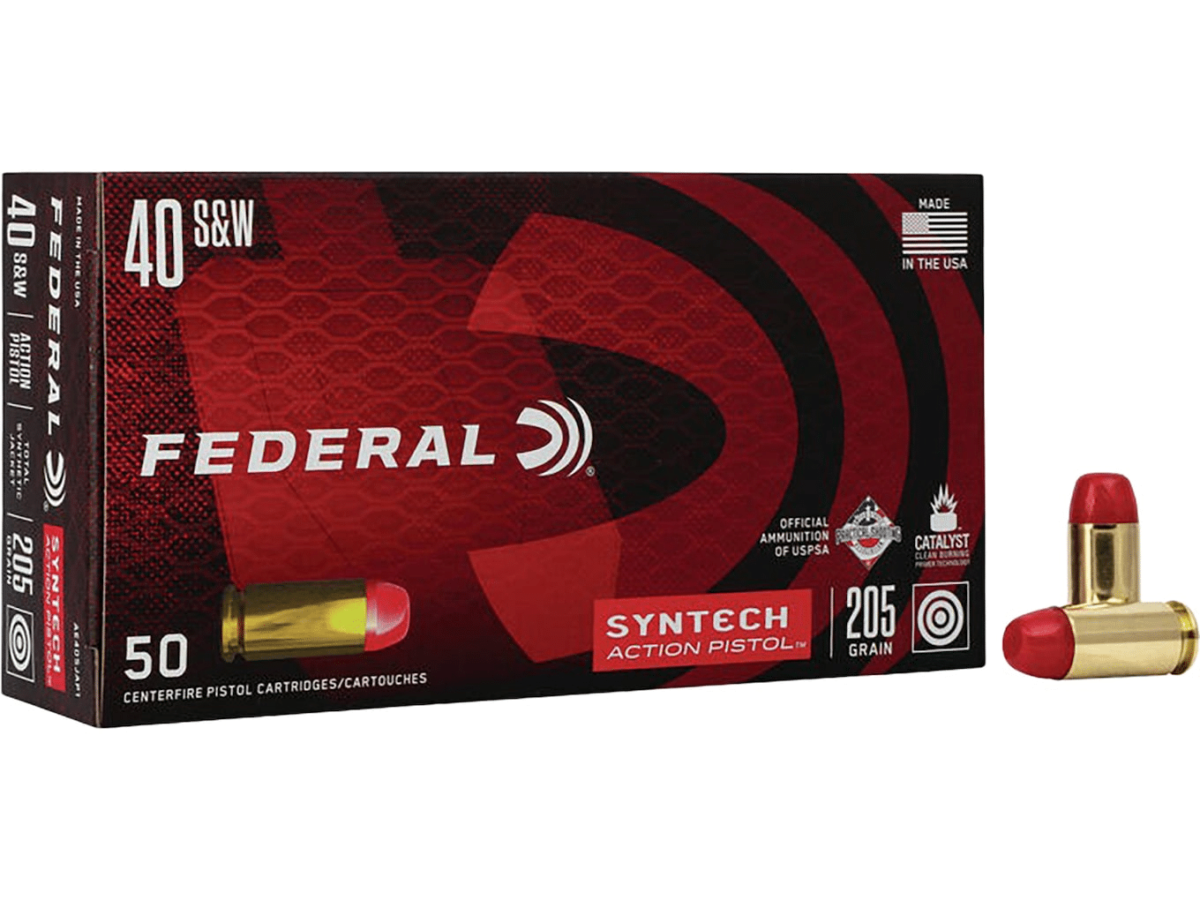 Federal Syntech Action Pistol Ammunition 40 S&W 205 Grain Total Synthetic Jacket