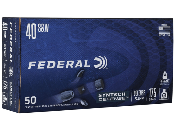 Federal Syntech Defense Ammunition 40 S&W 175 Grain Synthetic Jacket Segmented Hollow Point