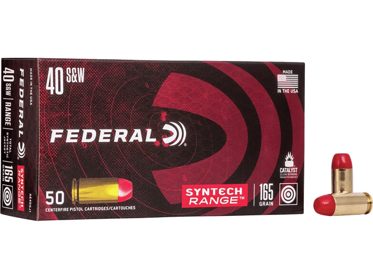 Federal Syntech Range Ammunition 40 S&W 165 Grain Total Synthetic Jacket