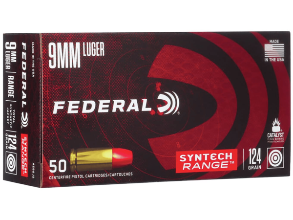 Federal Syntech Range Ammunition 9mm Luger 124 Grain Total Synthetic Jacket