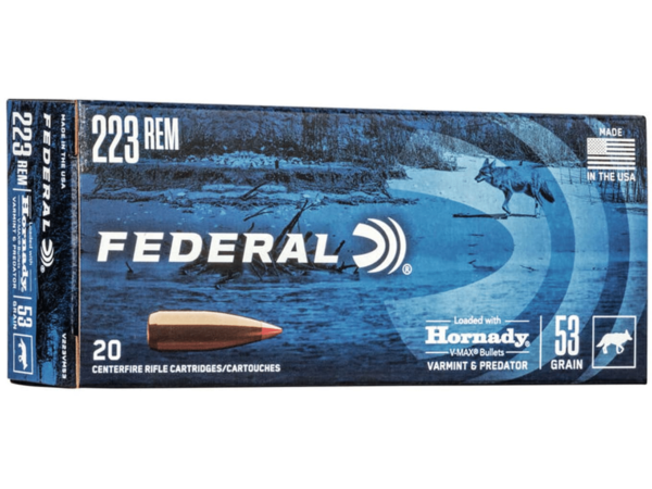 Federal Varmint Ammunition 223 Remington 53 Grain Hornady V-MAX