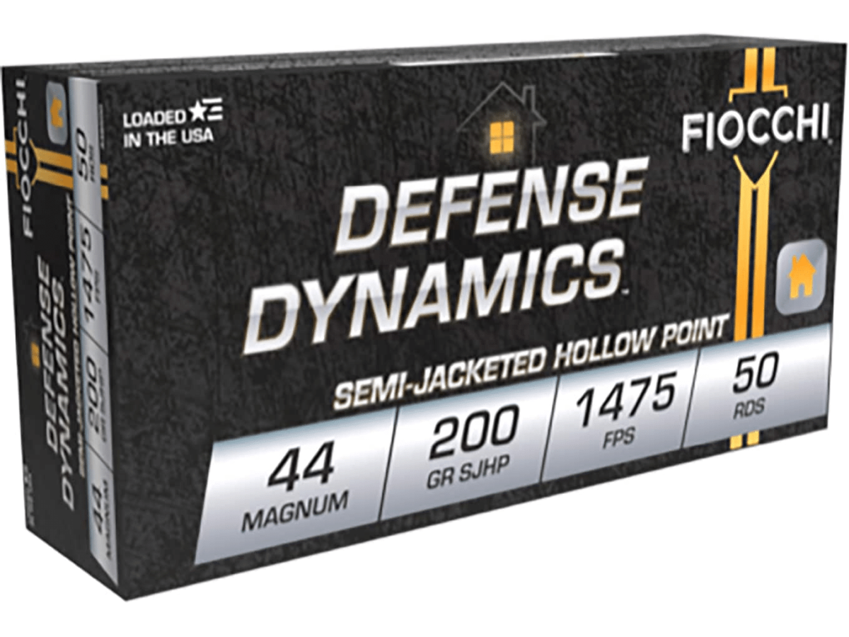 Fiocchi Defense Dynamics Ammunition 44 Remington Magnum 200 Grain Semi-Jacketed Hollow Point Box of 50