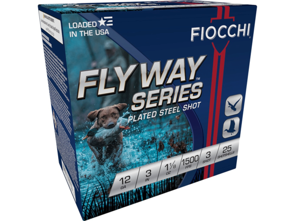 Fiocchi Flyway Series Steel Ammunition 12 Gauge 3" 1-1/8 oz #3 Non-Toxic Steel Shot Box of 25