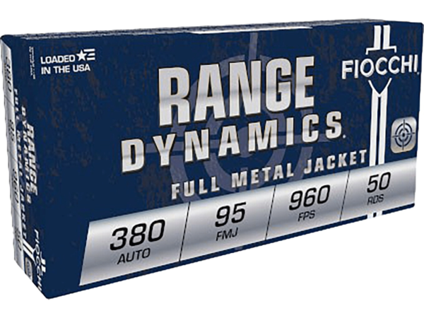 Fiocchi Training Dynamics Ammunition 380 ACP 95 Grain Full Metal Jacket Box of 50