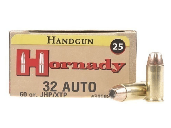 Hornady Custom Ammunition 32 ACP 60 Grain XTP Jacketed Hollow Point Box of 25