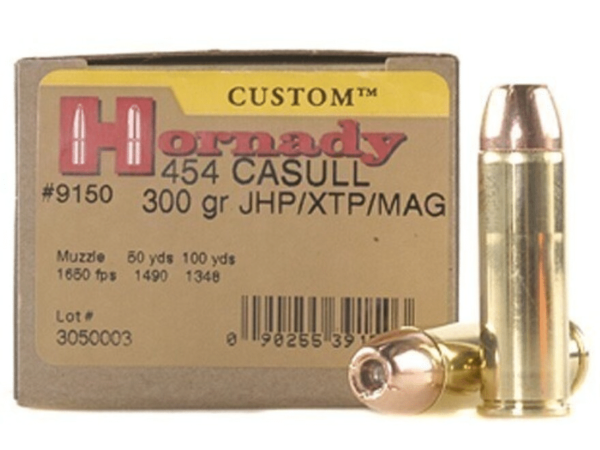 Hornady Custom Ammunition 454 Casull 300 Grain XTP Jacketed Hollow Point Box of 20