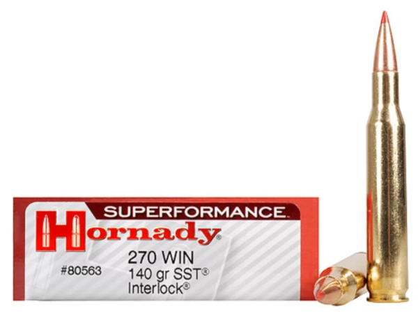 Hornady Superformance SST Ammunition 270 Winchester 140 Grain SST Polymer Tip Box of 20