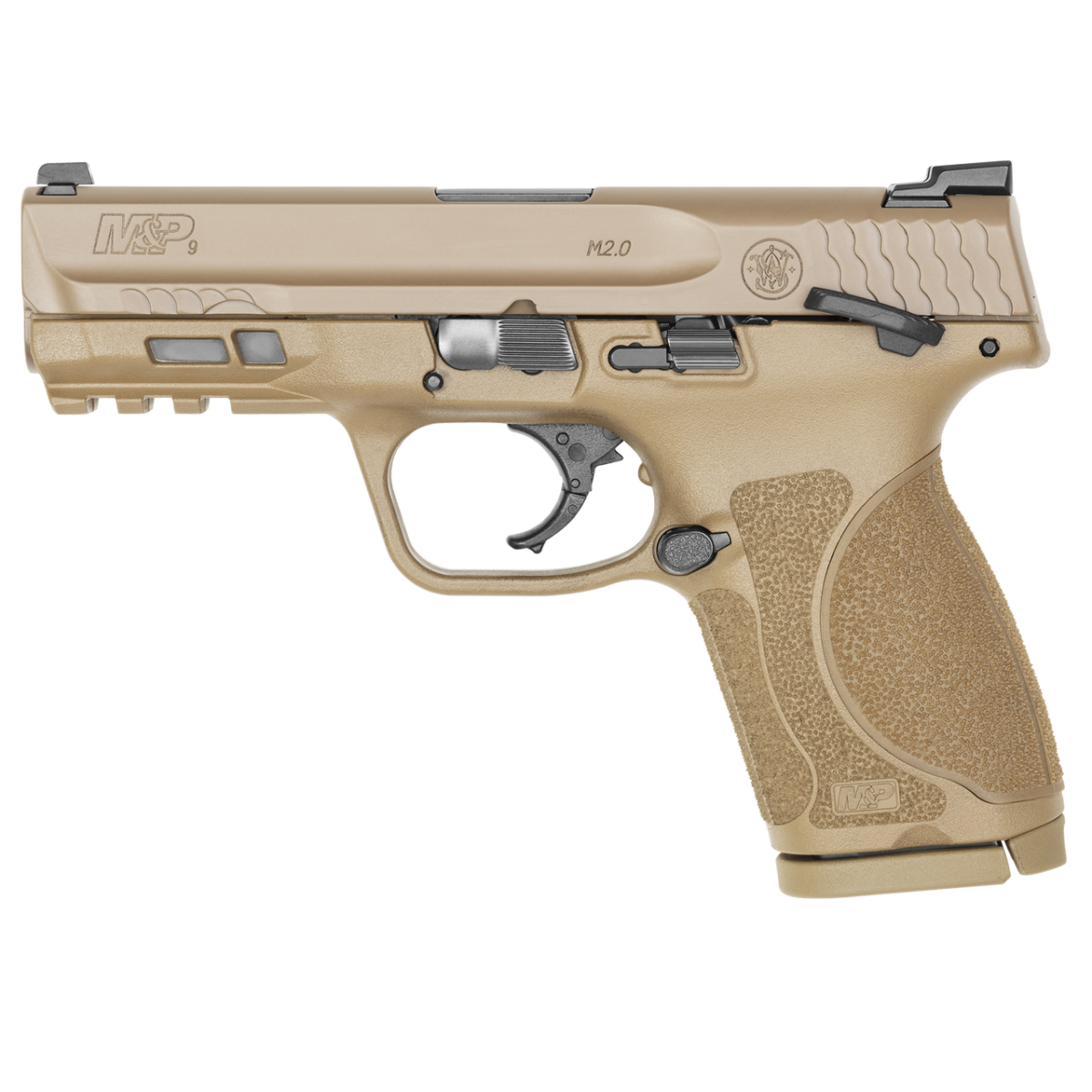 Buy Smith & Wesson M&P 9 M2.0 4 Inch Compact Flat Dark Earth Thumb Safety Pistol Online