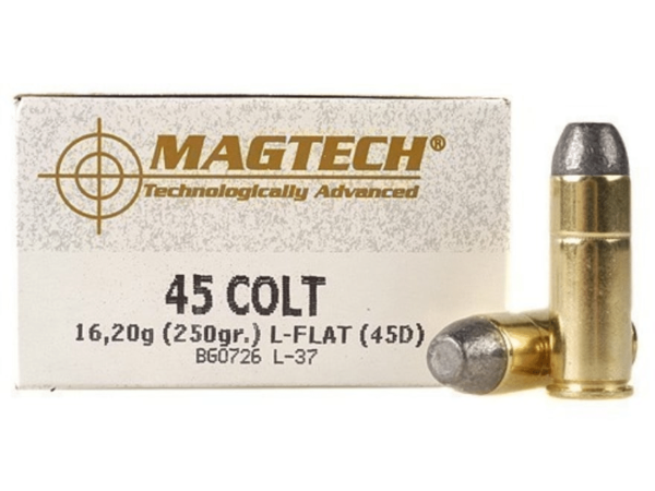 Magtech Cowboy Action Ammunition 45 Colt (Long Colt) 250 Grain Lead Flat Nose Box of 50