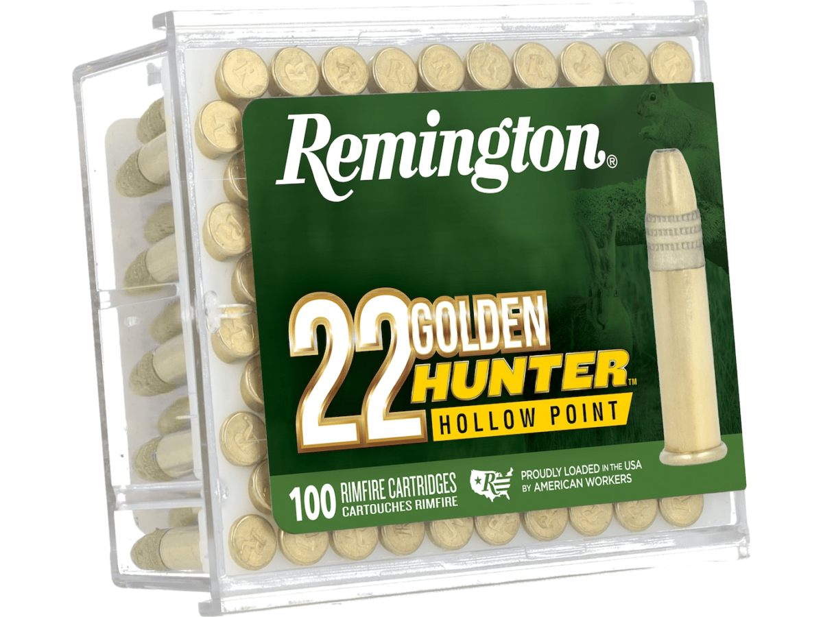 Remington Golden Hunter Ammunition 22 Long Rifle 40 Grain Plated Hollow Point