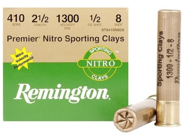 Remington Premier Nitro Gold Sporting Clays Ammunition 410 Bore 2-1/2" 1/2 oz #8 Shot