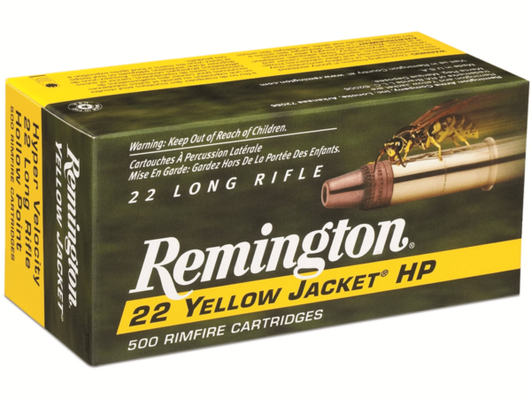 Remington Yellow Jacket Ammunition 22 Long Rifle 33 Grain Plated Truncated Cone Hollow Point