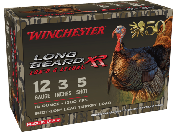 Winchester Long Beard XR NWTF 50th Anniversary Edition Turkey Ammunition 12 Gauge 3" 1-3/4 oz #5 Copper Plated Shot Box of 10