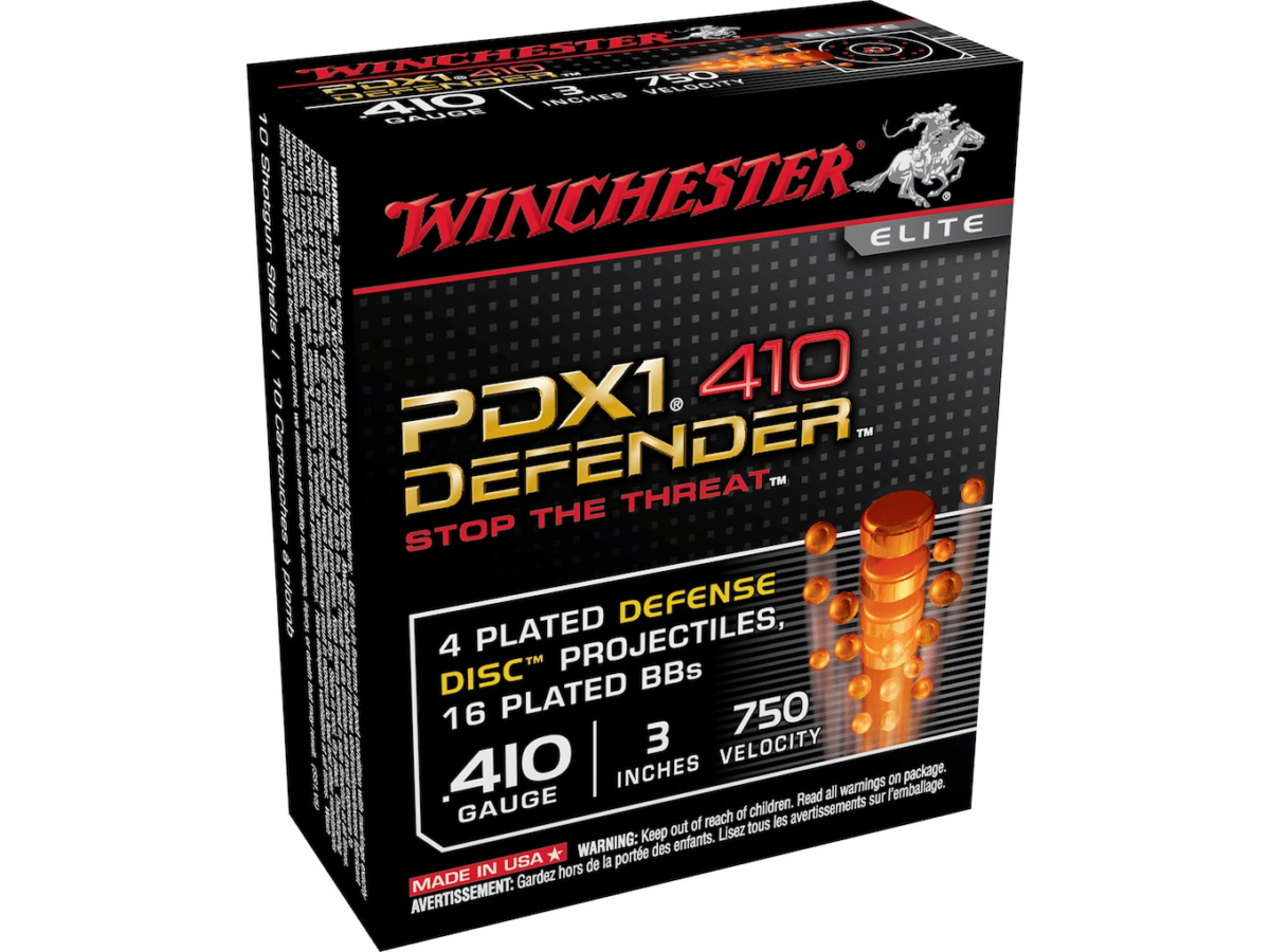 Winchester PDX1 Defender Ammunition 410 Bore 3" 4 Disks over 1/3 oz BB Shot