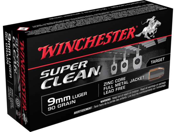 Winchester Super Clean NT Ammunition 9mm Luger 95 Grain Full Metal Jacket Lead-Free