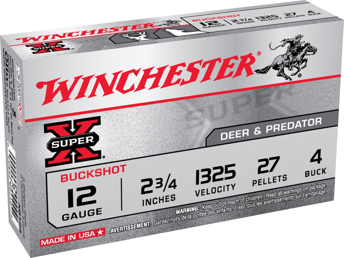 Winchester Super-X Ammunition 12 Gauge 2-3/4" Buffered #4 Buckshot 27 Pellets